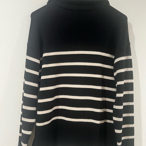 Zara blogger favorite striped collar knitted oversize sweater cardigan - Picture 3 of 6
